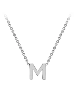 Golden Moments Sterling Silver 'M' Initial  Necklace