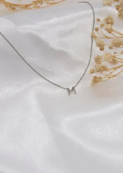 Golden Moments Sterling Silver 'M' Initial  Necklace