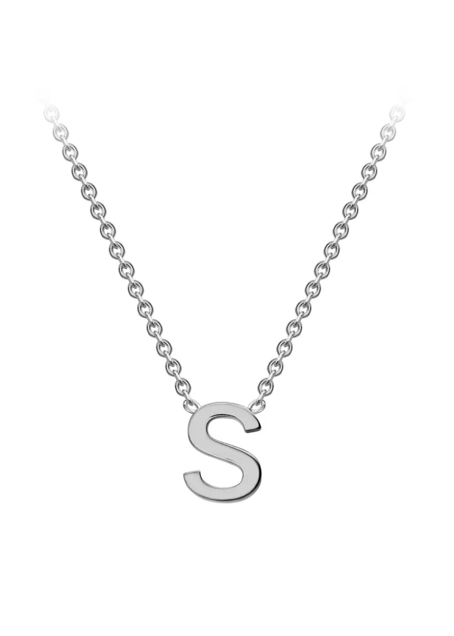Golden Moments Sterling Silver 'S' Initial Necklace