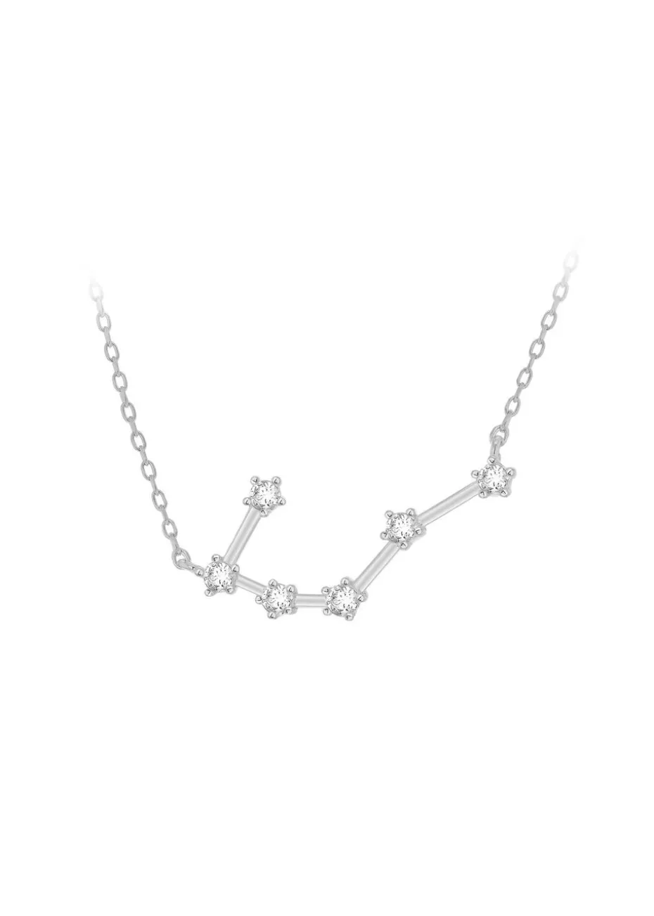 Golden Moments Sterling Silver Cancer Star Constellation Necklace
