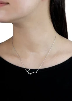 Golden Moments Sterling Silver Cancer Star Constellation Necklace