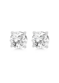 Golden Moments Sterling Silver CZ Stud Earrings