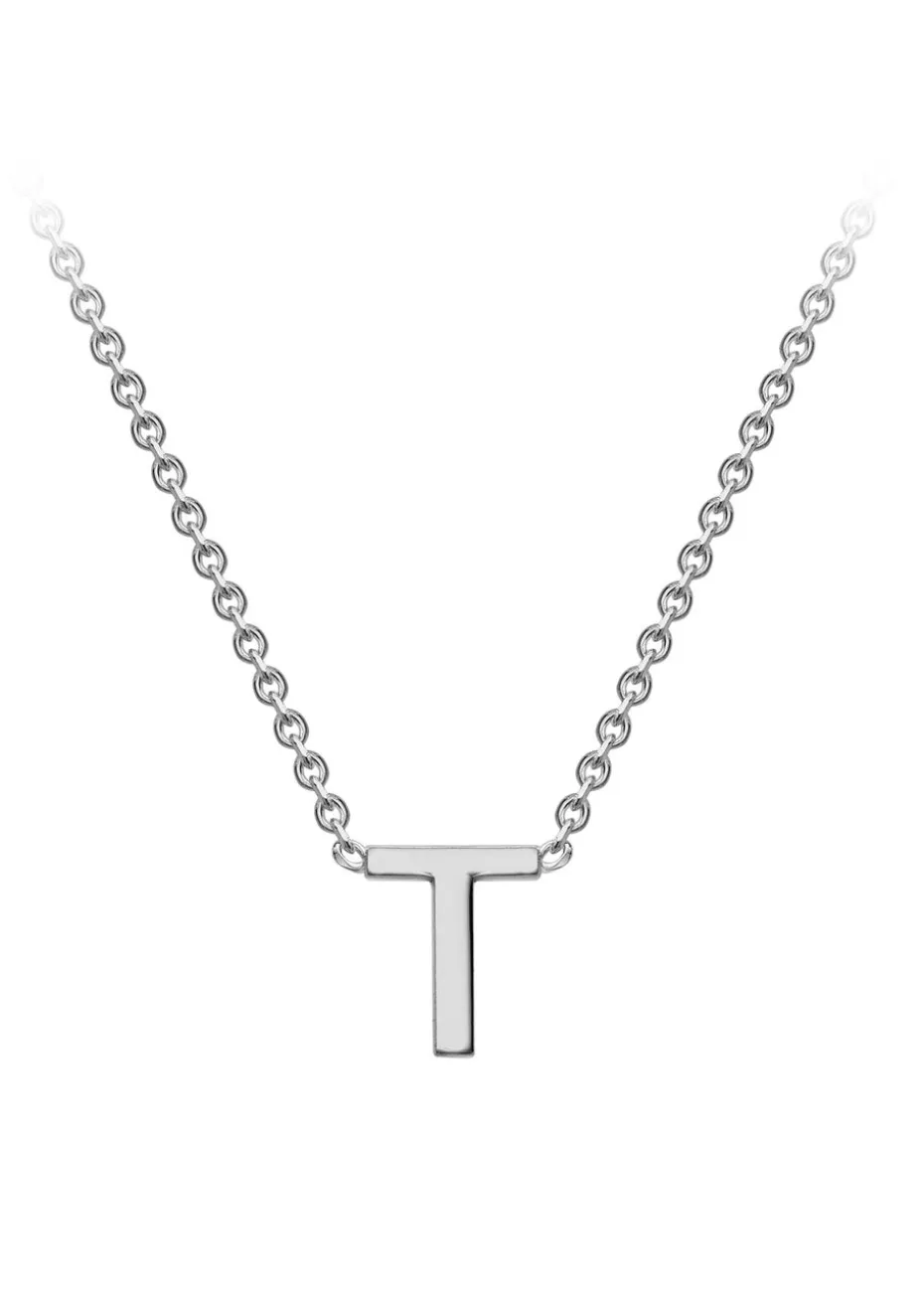Golden Moments Sterling Silver 'T' Initial Necklace