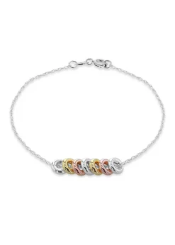 Golden Moments Sterling Silver 'Lucky Rings' Chain Bracelet