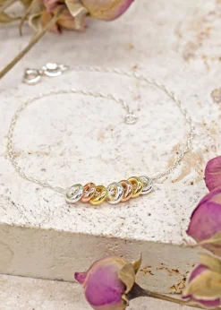 Golden Moments Sterling Silver 'Lucky Rings' Chain Bracelet