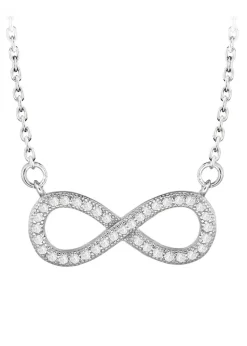 Golden Moments Sterling Silver CZ 'Infinity' Necklace