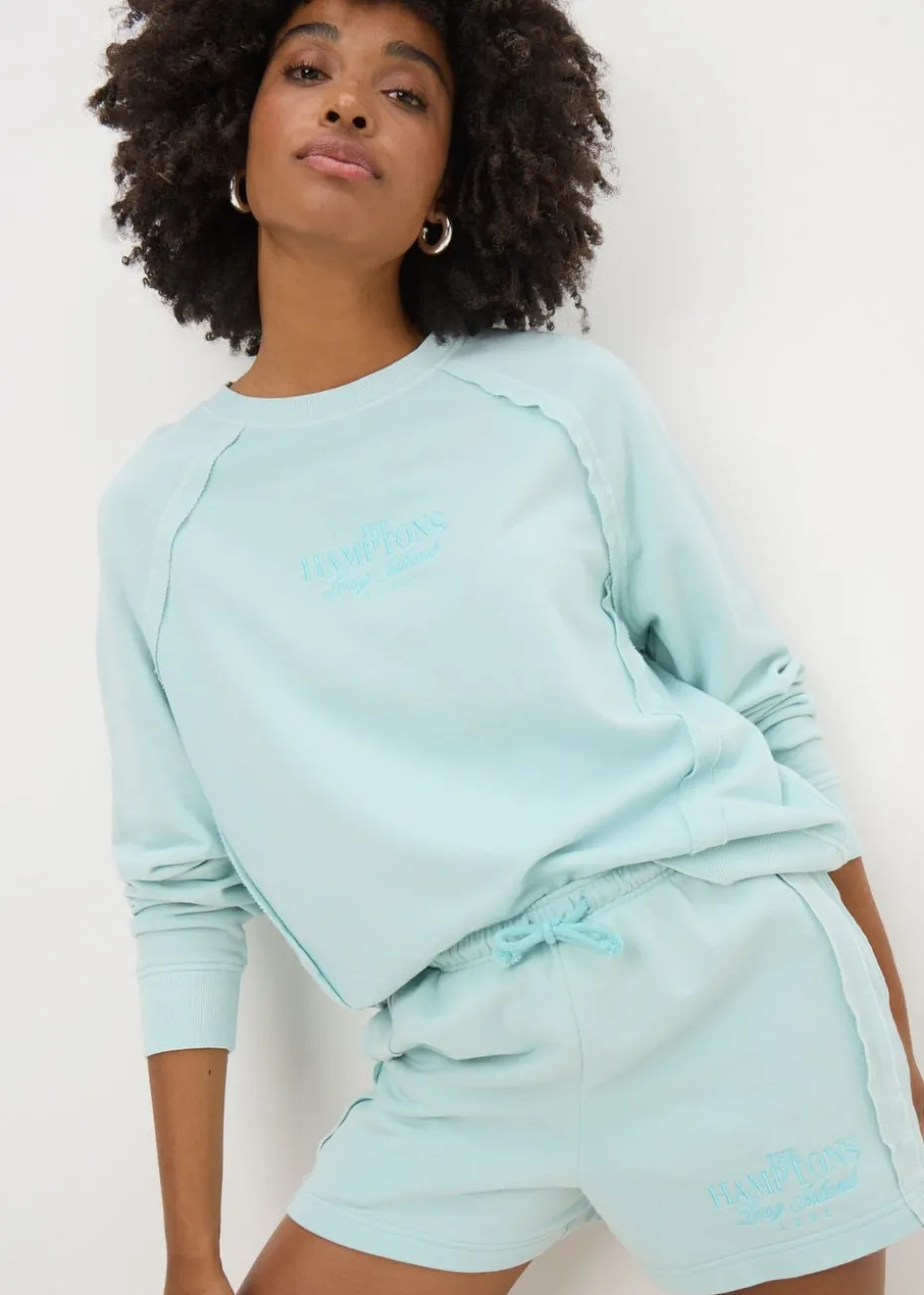 Green Acid Wash Co Ord Graphic Sweatshirt