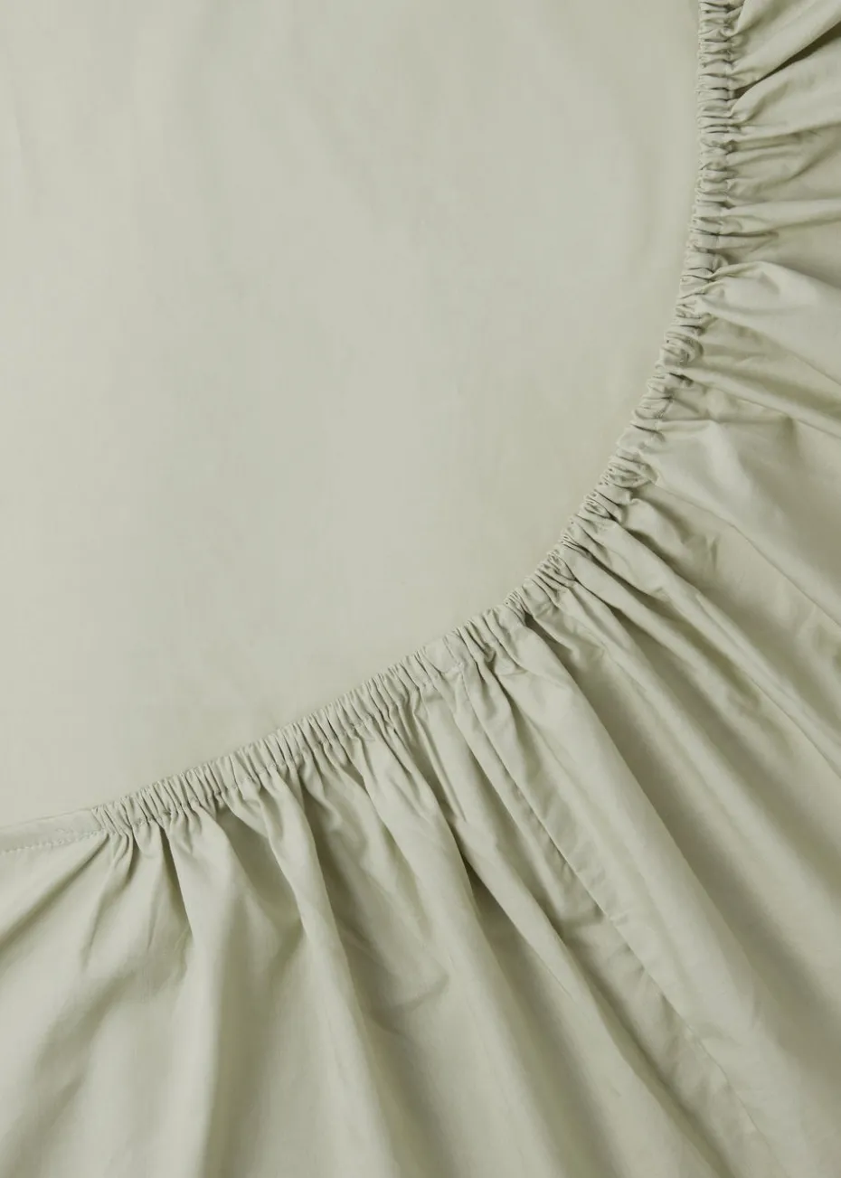Green Cotton Deep Fitted Bed Sheet (180 Thread Count)