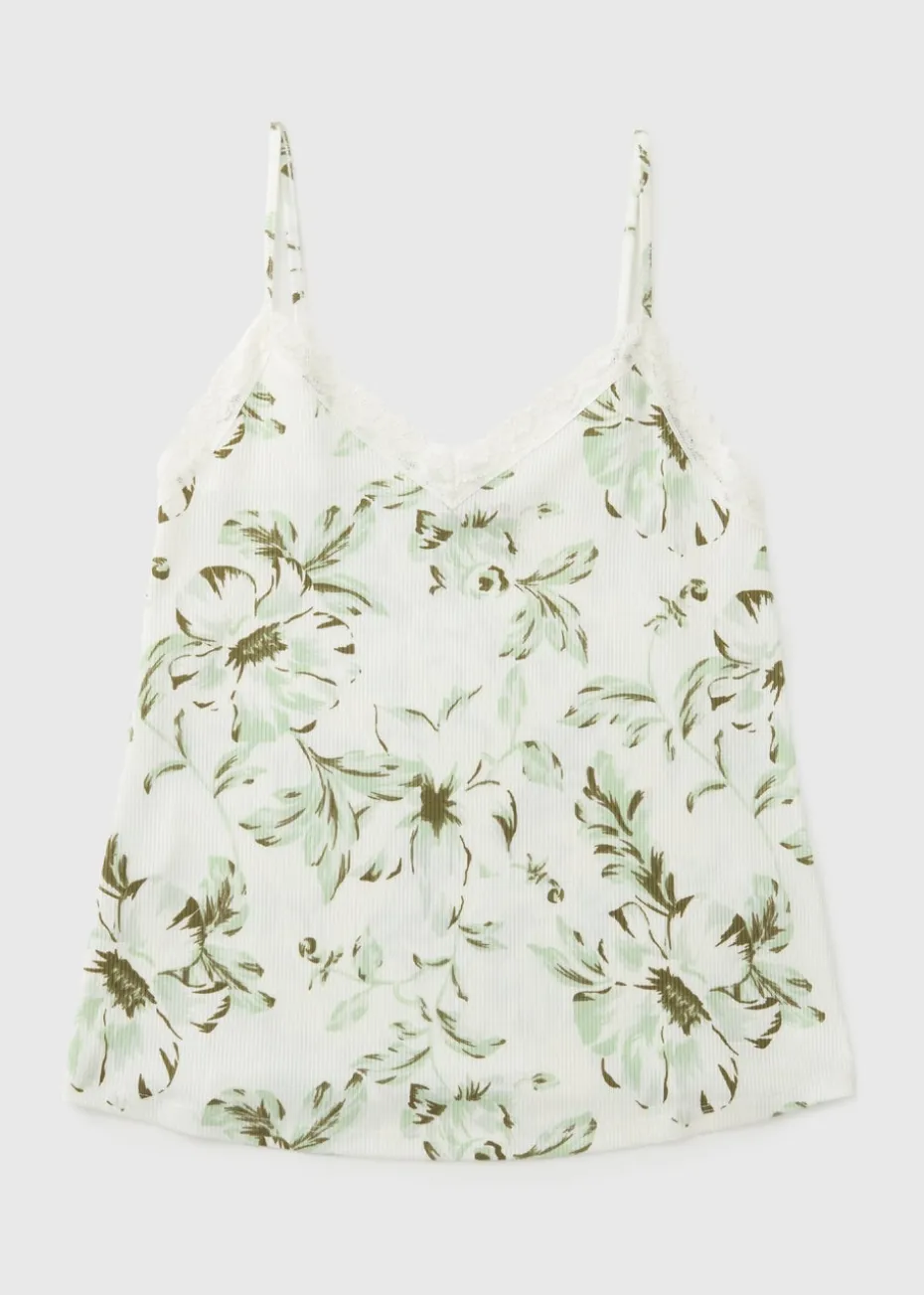 Green Floral Cami Pyjama Top