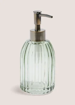 Green Glass Ribbed Tumbler