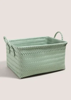 Green Plastic Woven Tray