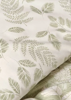 Green Sketch Leaf Design Duvet Set