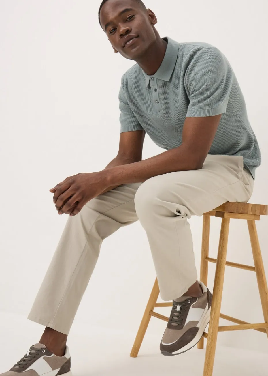 Green Textured Polo Shirt