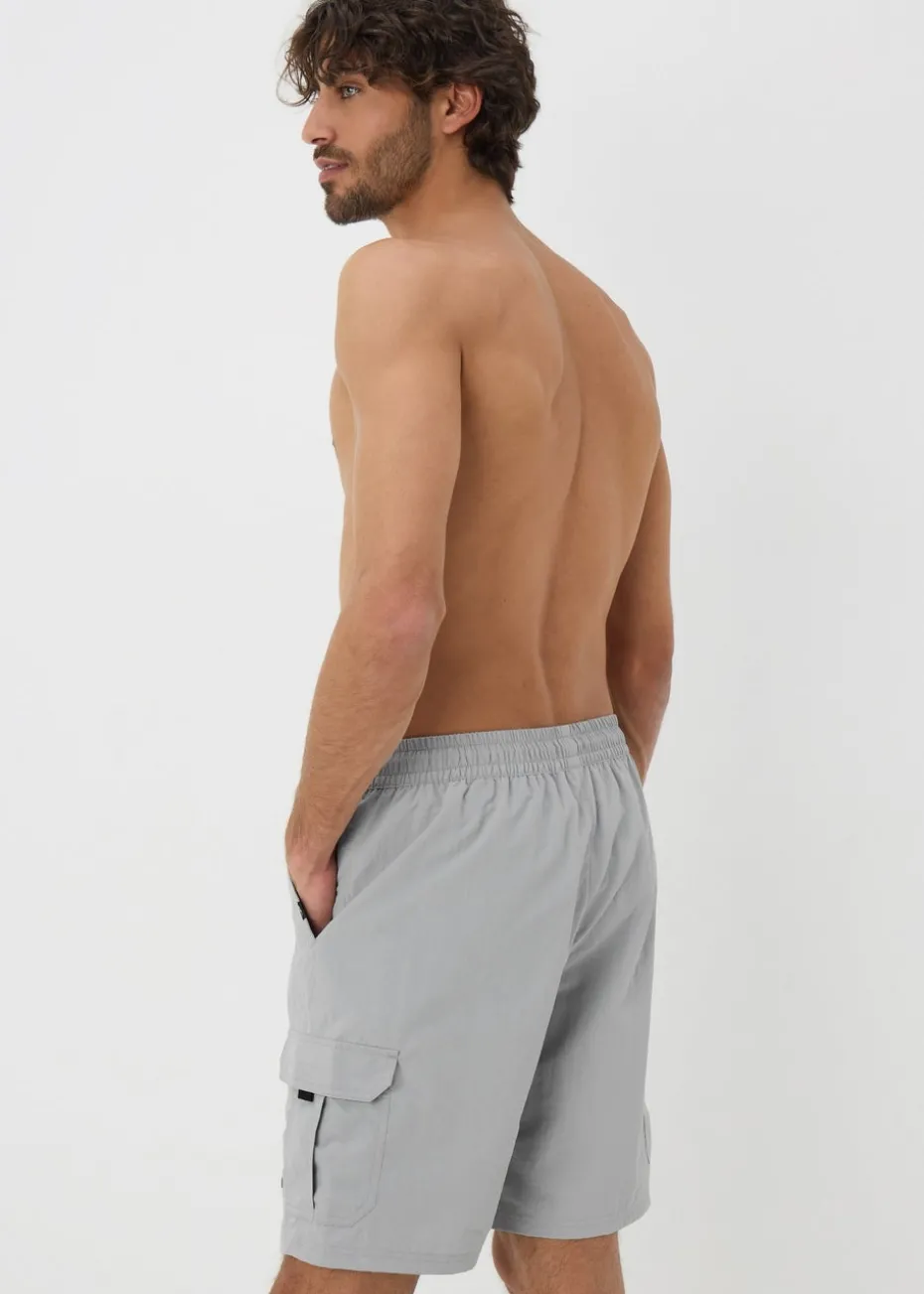 Grey Cargo Swim Shorts
