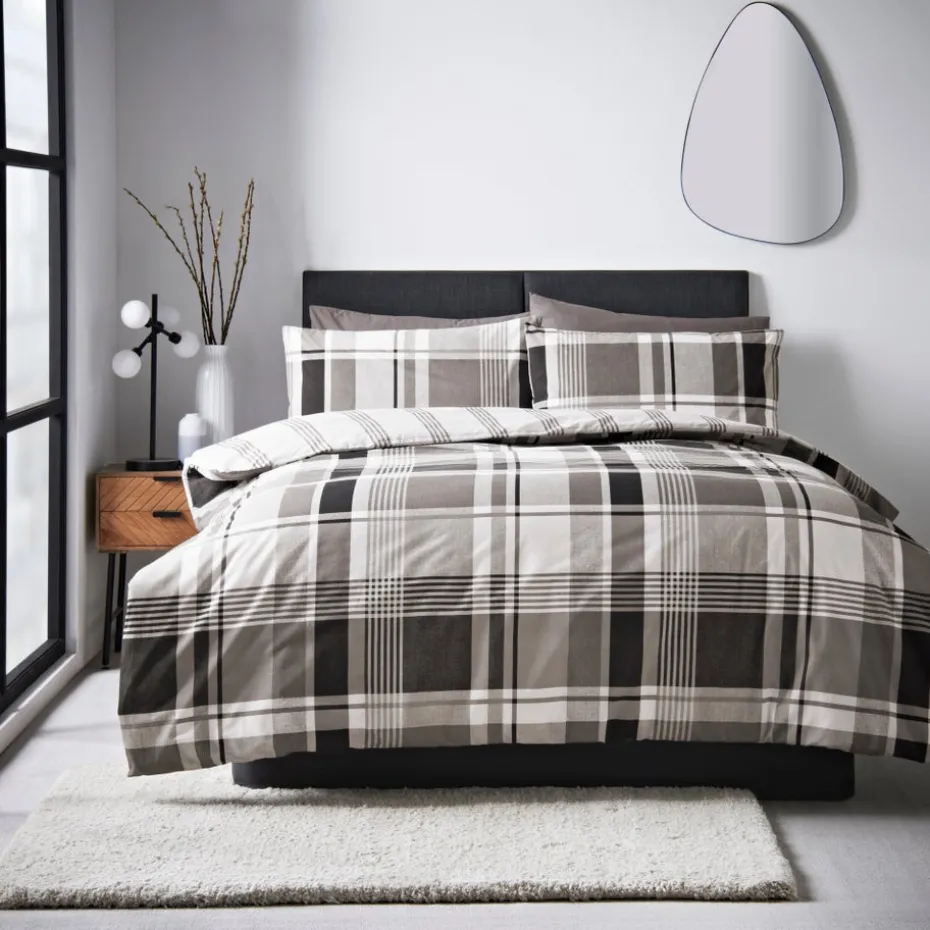 Grey Check Duvet Set