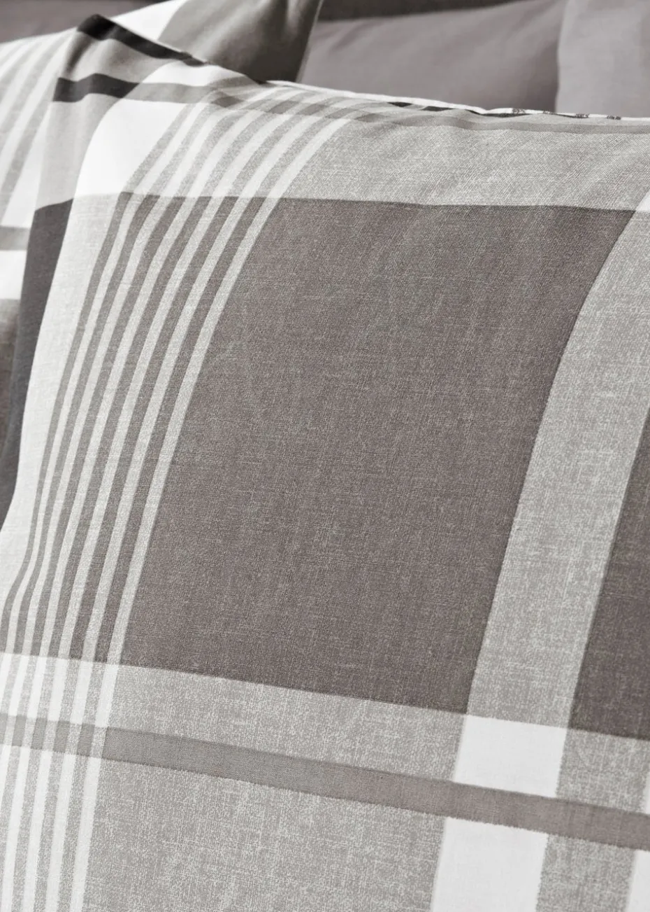 Grey Check Duvet Set