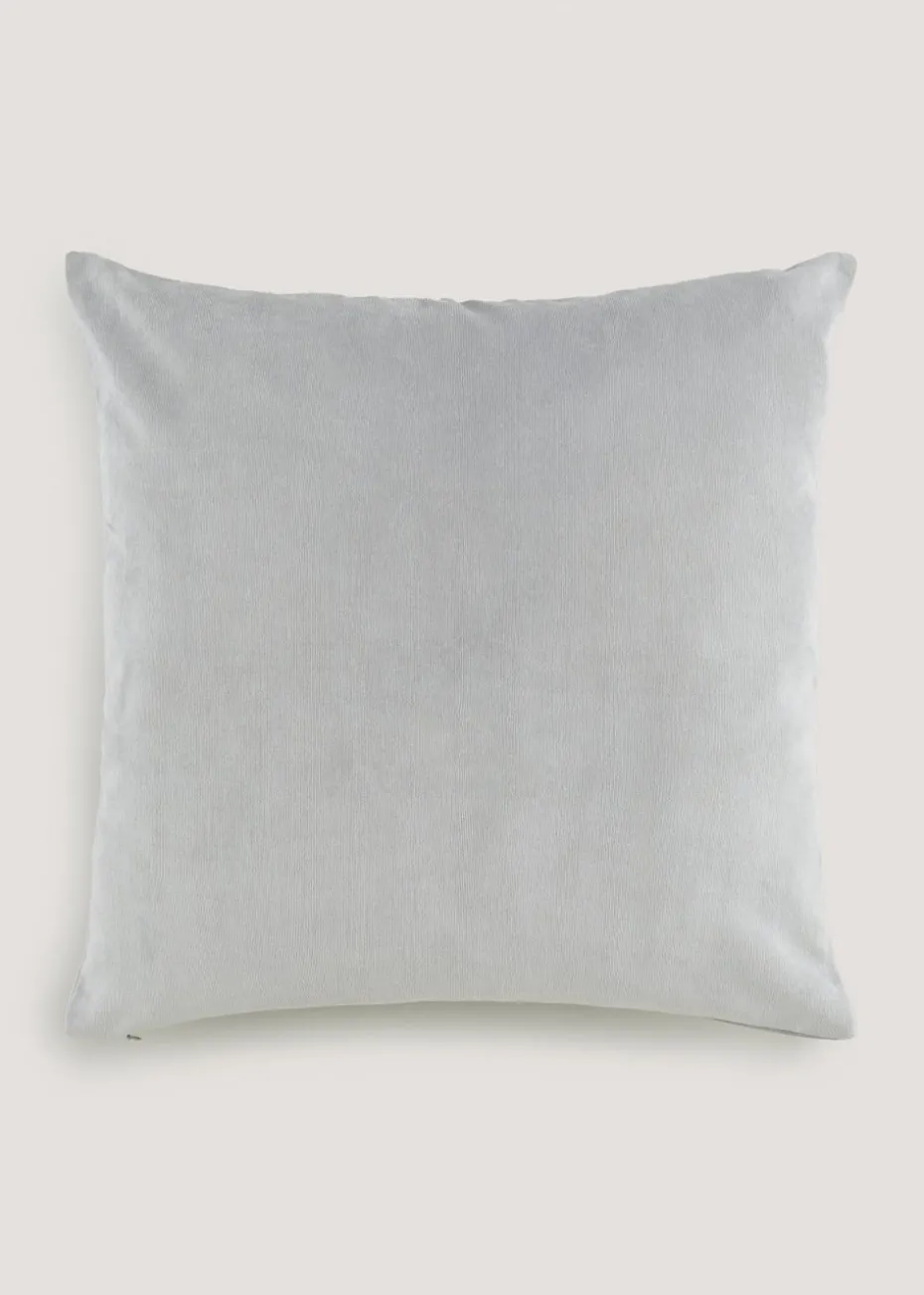 Grey Large Soft Velour Cushion