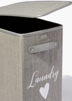 Grey Narrow Laundry Basket (40cm x 21cm x 60cm)