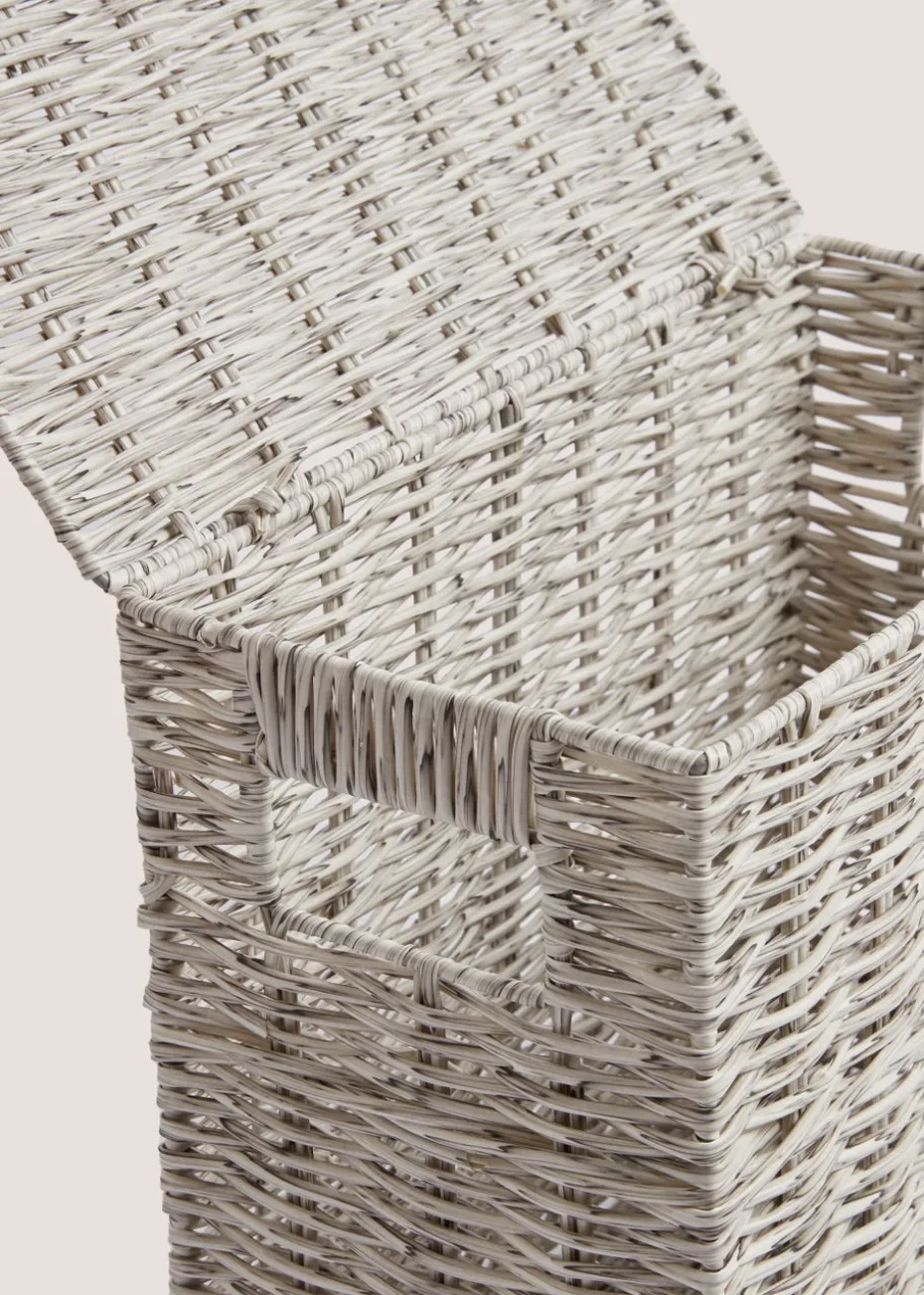 Grey Narrow Toilet Storage Box (30cm x 35cm x 18cm)