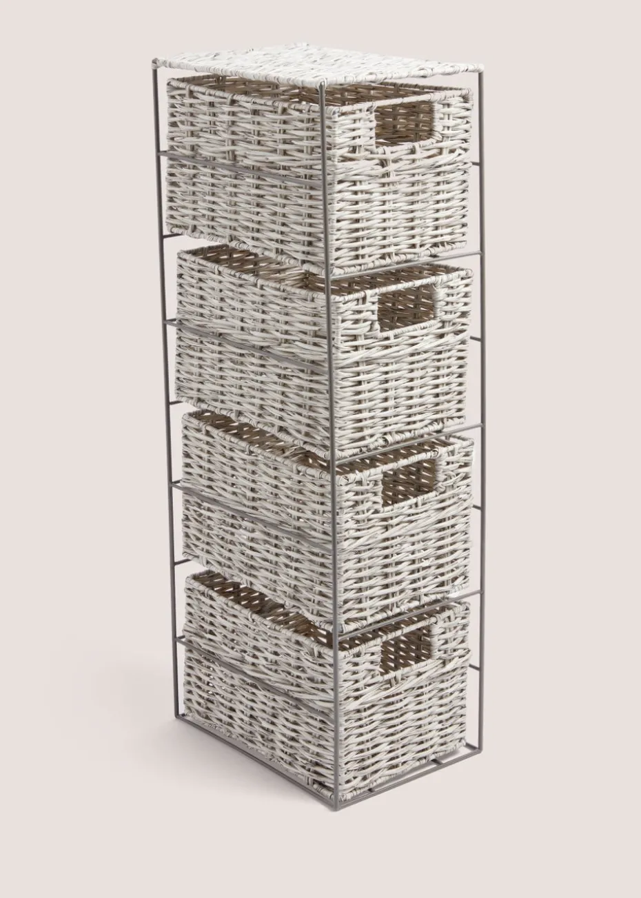 Grey Narrow Toilet Storage Box (30cm x 35cm x 18cm)