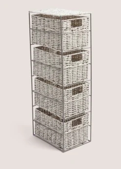 Grey Narrow Toilet Storage Box (30cm x 35cm x 18cm)