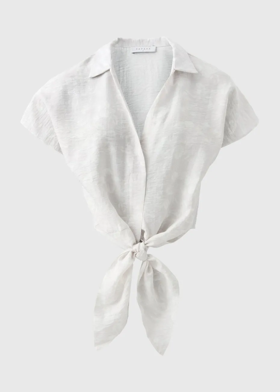 Grey Tie Waist Shirt