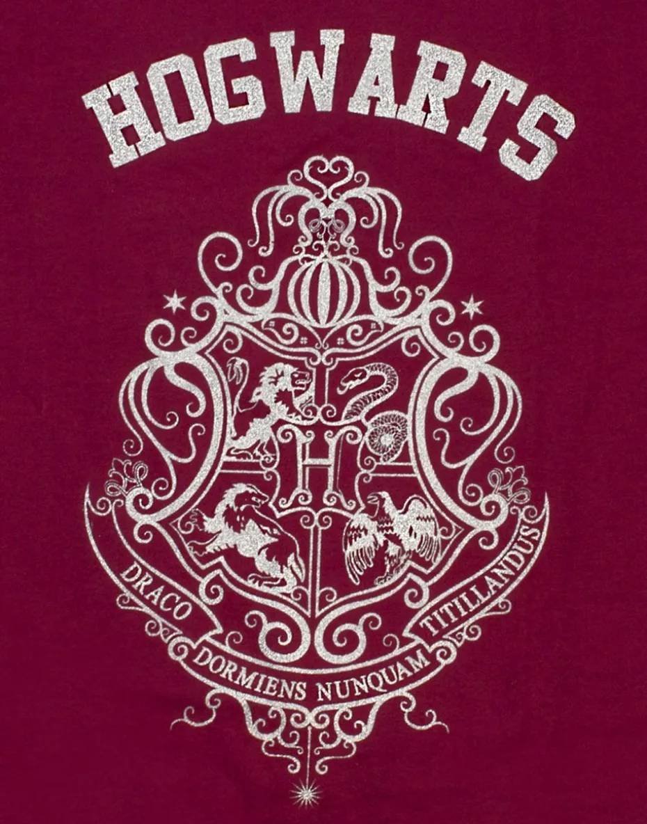 Harry Potter Girls Purple Hogwarts Crest Pyjama Set (5 - 14 Years)