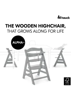 Hauck Grey Alpha+ Wooden Highchair