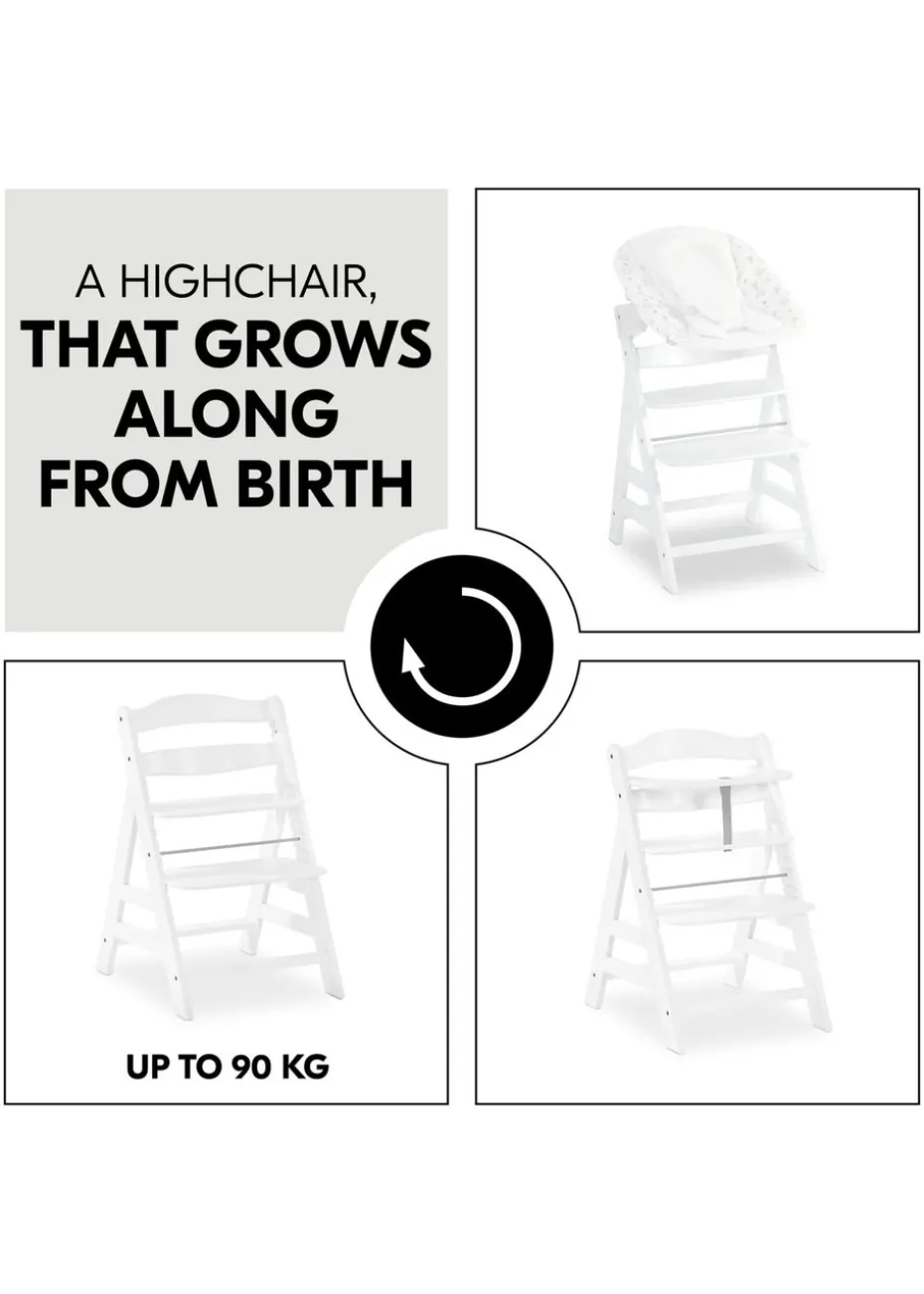 Hauck White Alpha+ Wooden Highchair