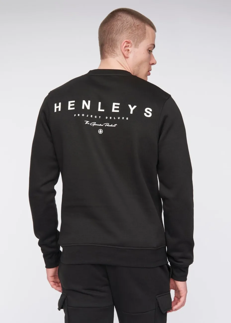 Henleys Black Moorehen Crew Sweat