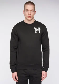 Henleys Black Moorehen Crew Sweat