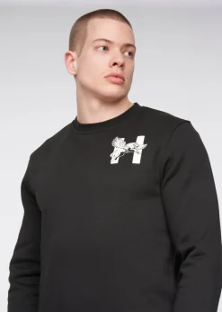 Henleys Black Moorehen Crew Sweat