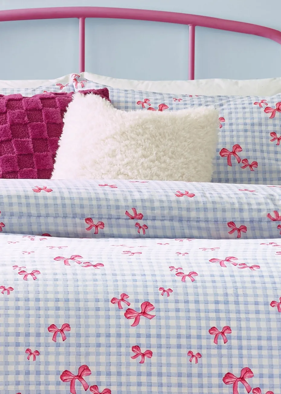 Heya Home Gingham Bows Printed Duvet Cover Set