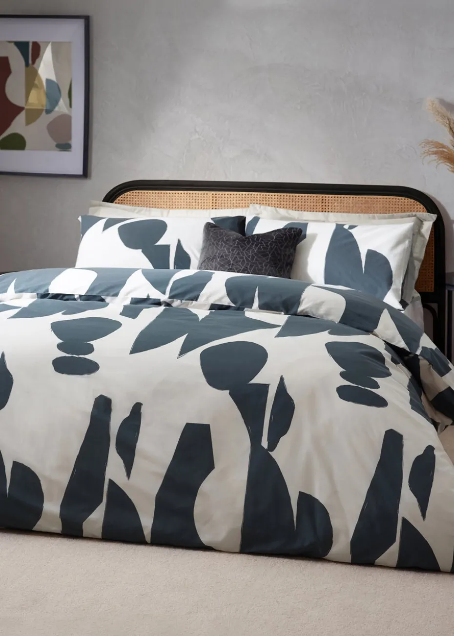 Hoem Meta Abstract Cotton Rich Duvet Cover Set Blue