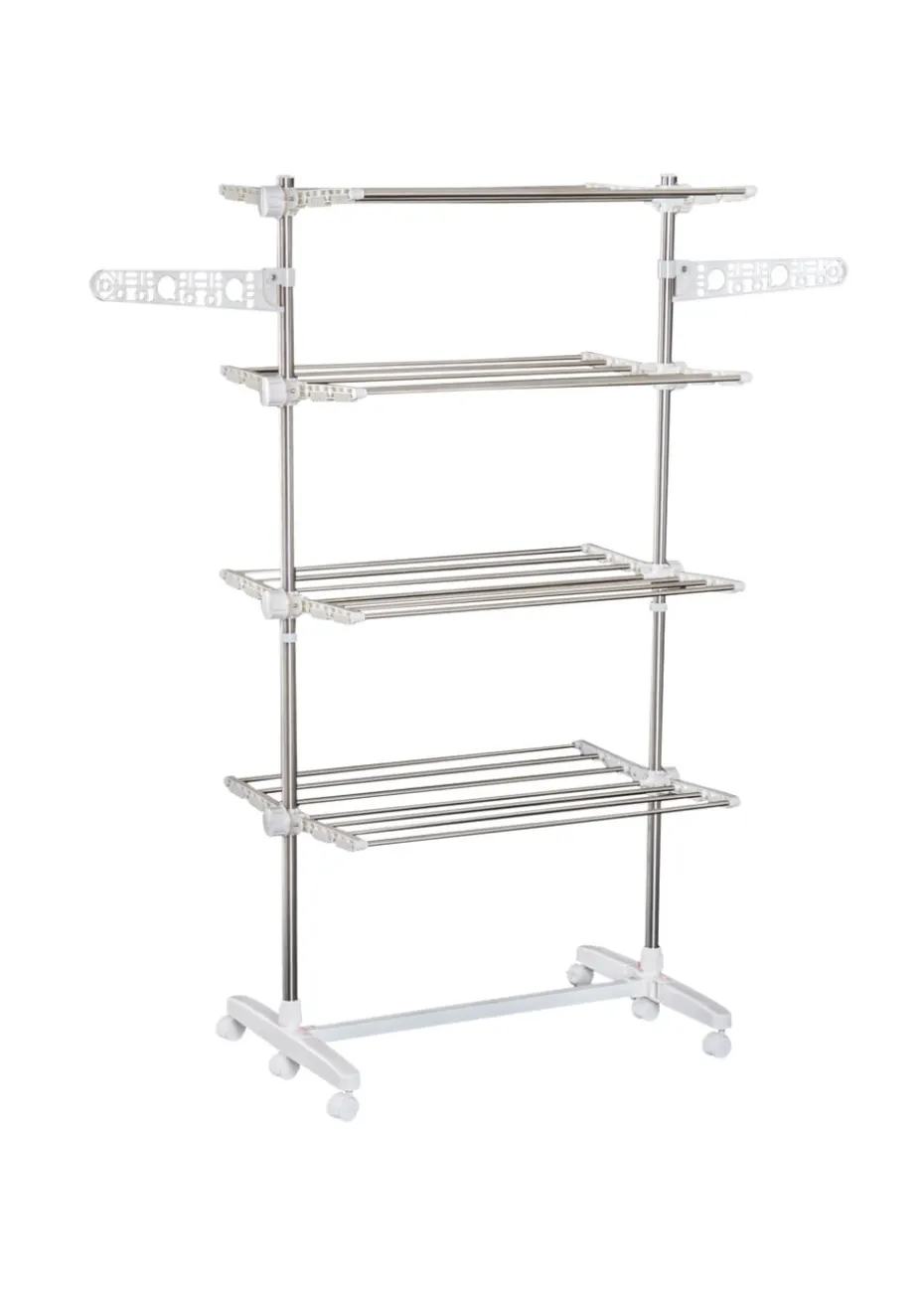 HOMCOM 4 Layer Folding Rail Airer Dryer Rack (172cm x 80-142cm x 55cm)