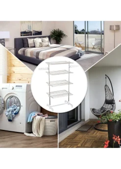HOMCOM 4 Layer Folding Rail Airer Dryer Rack (172cm x 80-142cm x 55cm)