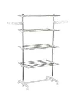 HOMCOM 4 Layer Folding Rail Airer Dryer Rack (172cm x 80-142cm x 55cm)