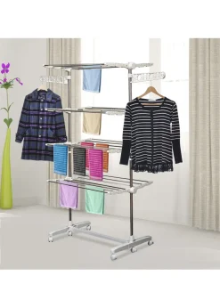 HOMCOM 4 Layer Folding Rail Airer Dryer Rack (172cm x 80-142cm x 55cm)
