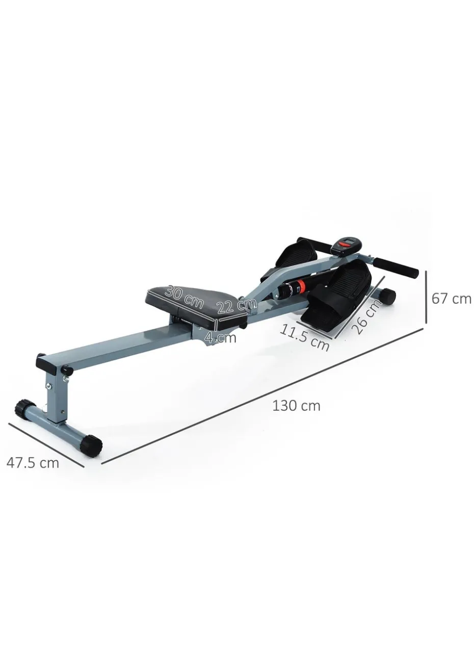 HOMCOM 12 Level Fitness Rowing Machine Cardio Fitness Workout & Gym Training