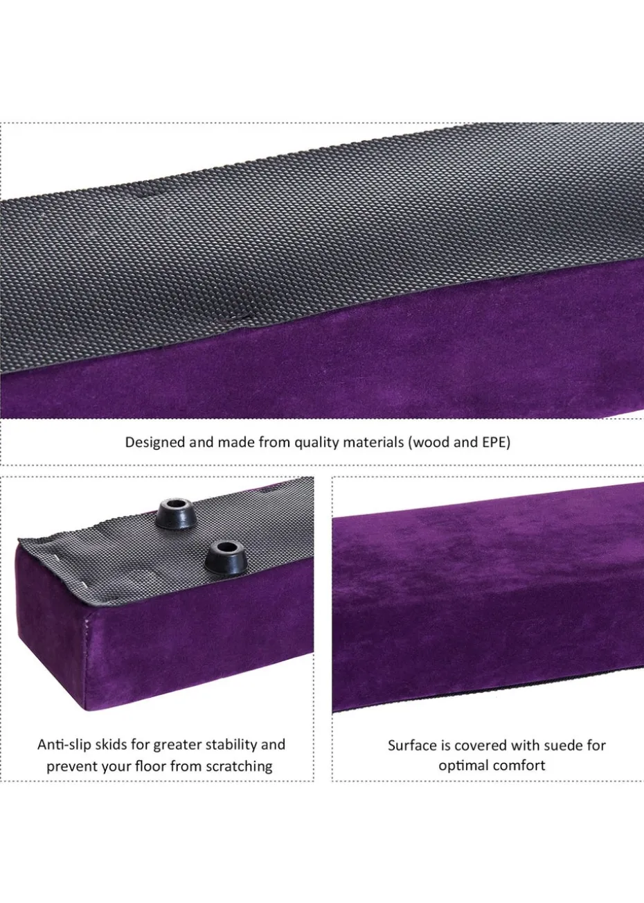 HOMCOM Balance Beam Trainer Fold Performance Gymnastics Suede Home