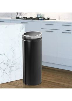 HOMCOM Black Kitchen Waste Bin (30.5cm x 30.5cm x 81.5cm 50L)