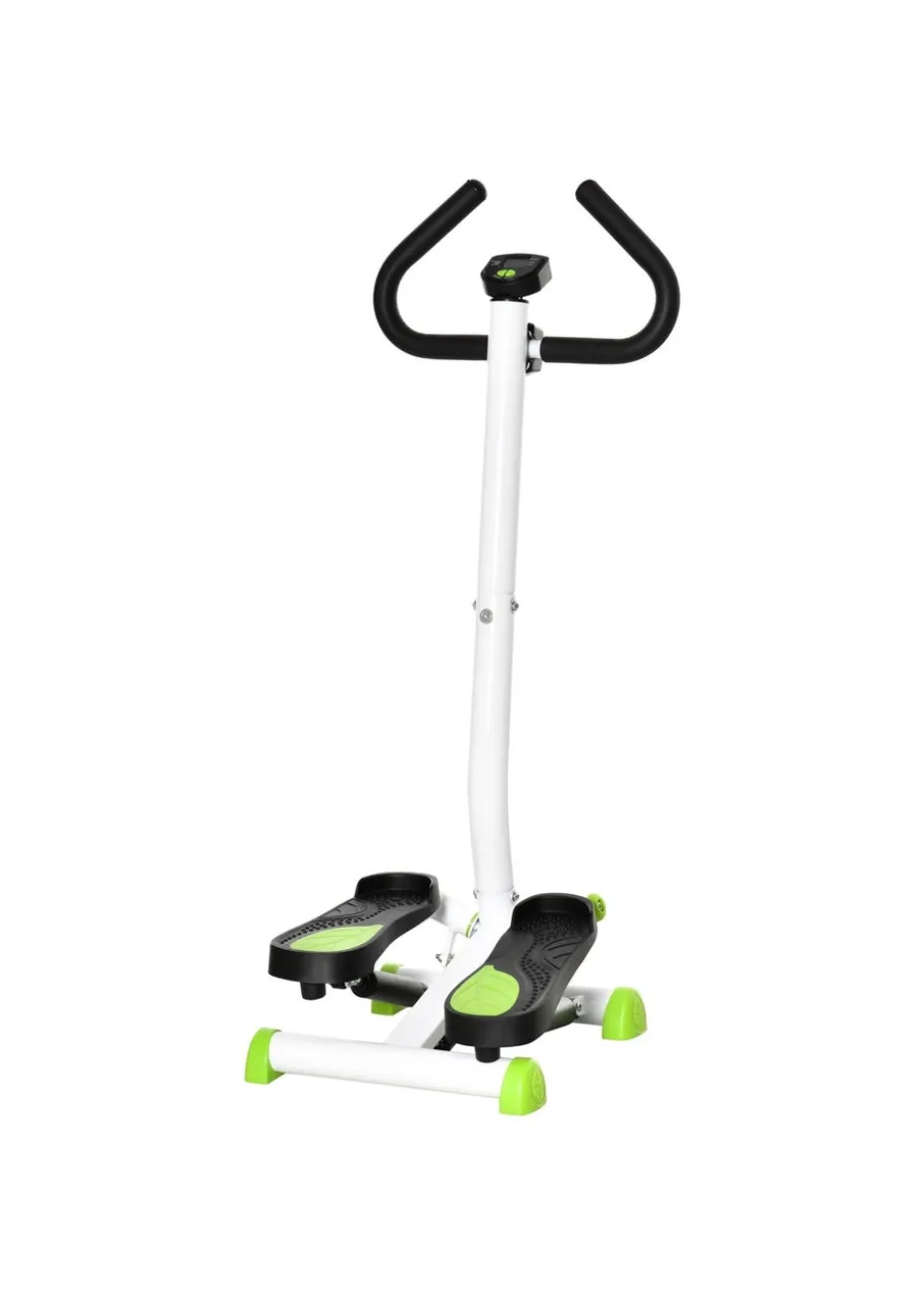 HOMCOM Twister Stepper Step Machine w/ LCD Screen White