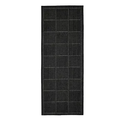 Homemaker Black Check Gel Flatweave Runner Rug