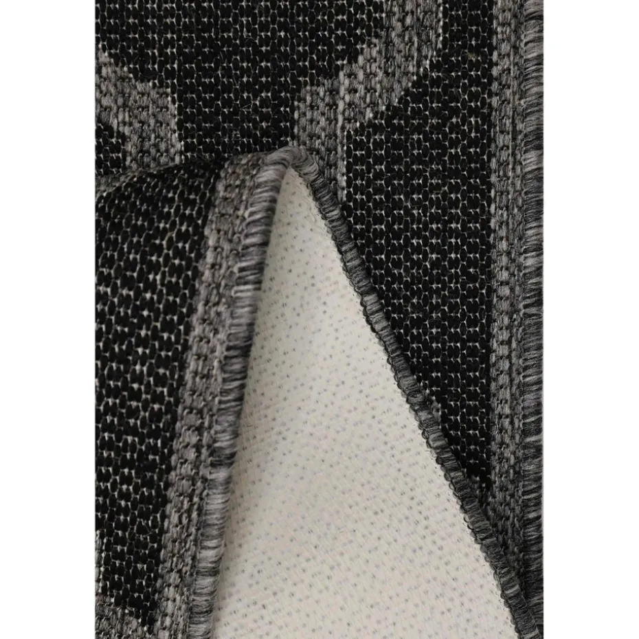 Homemaker Black Trellis Gel Flatweave Runner Rug