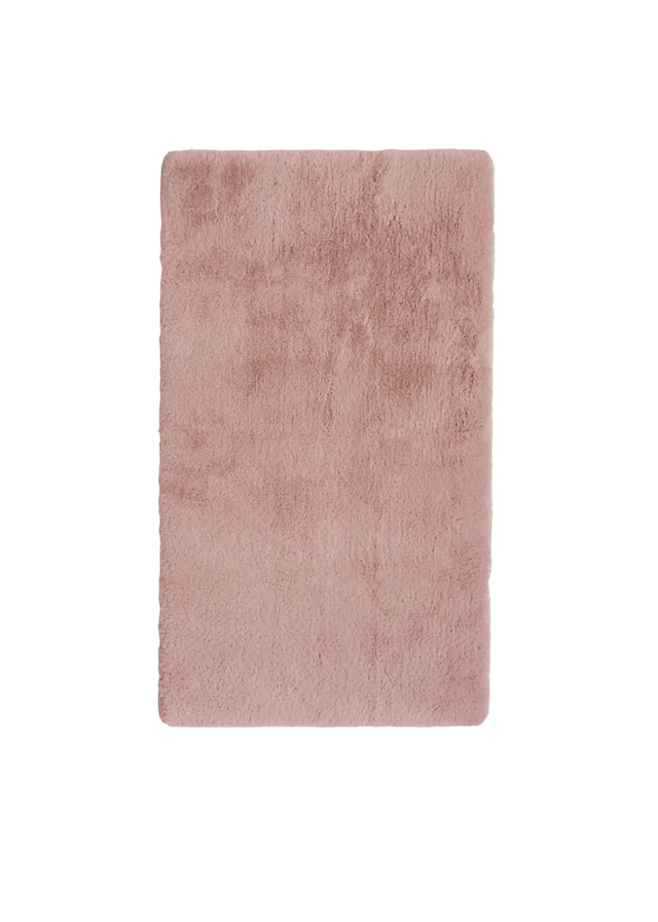 Homemaker Blush Luxury Fur Oblong Rug
