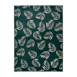 Homemaker Green Leaf Print Rug