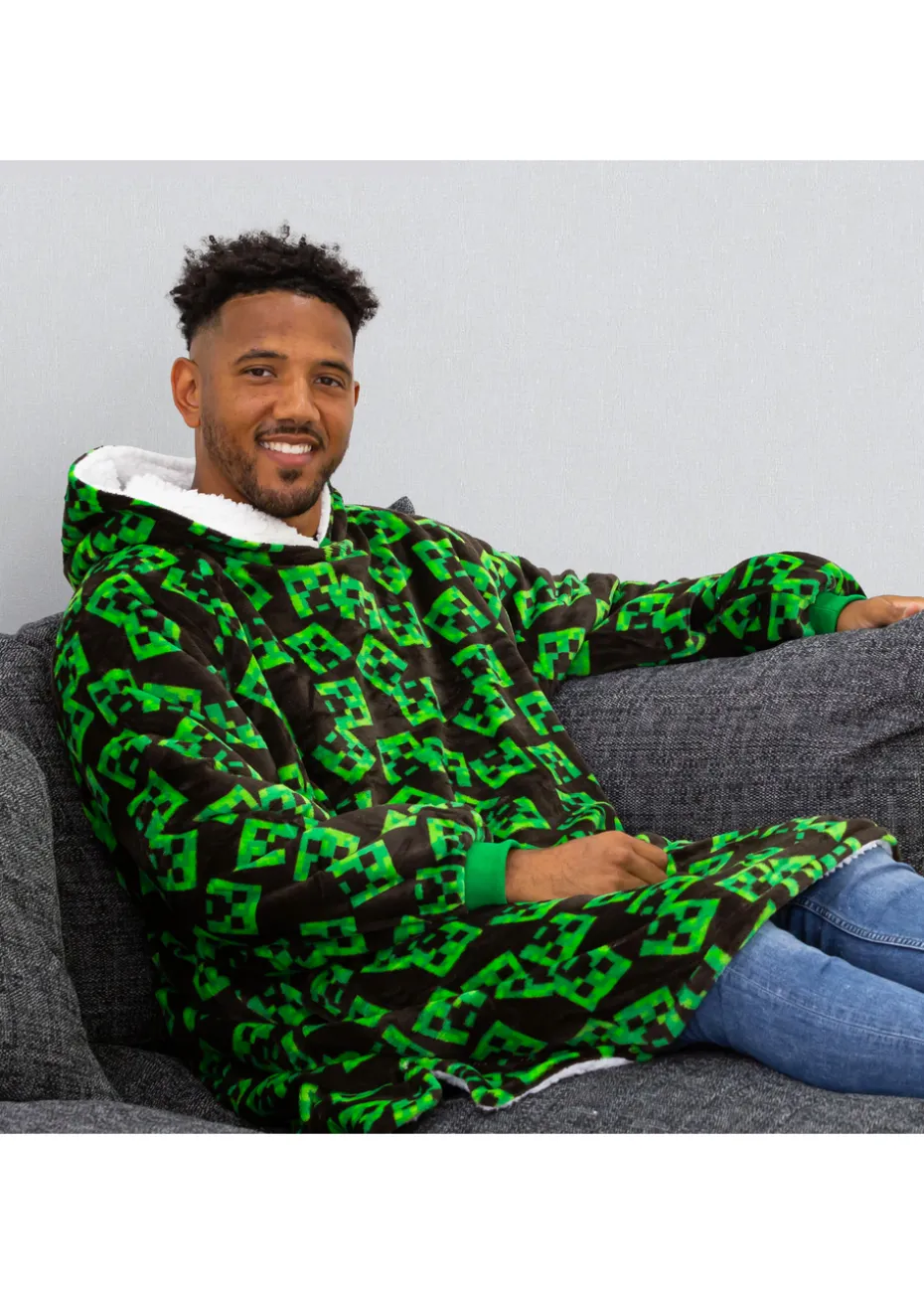 HUGZEE Minecraft Face Wearable Hooded Throw