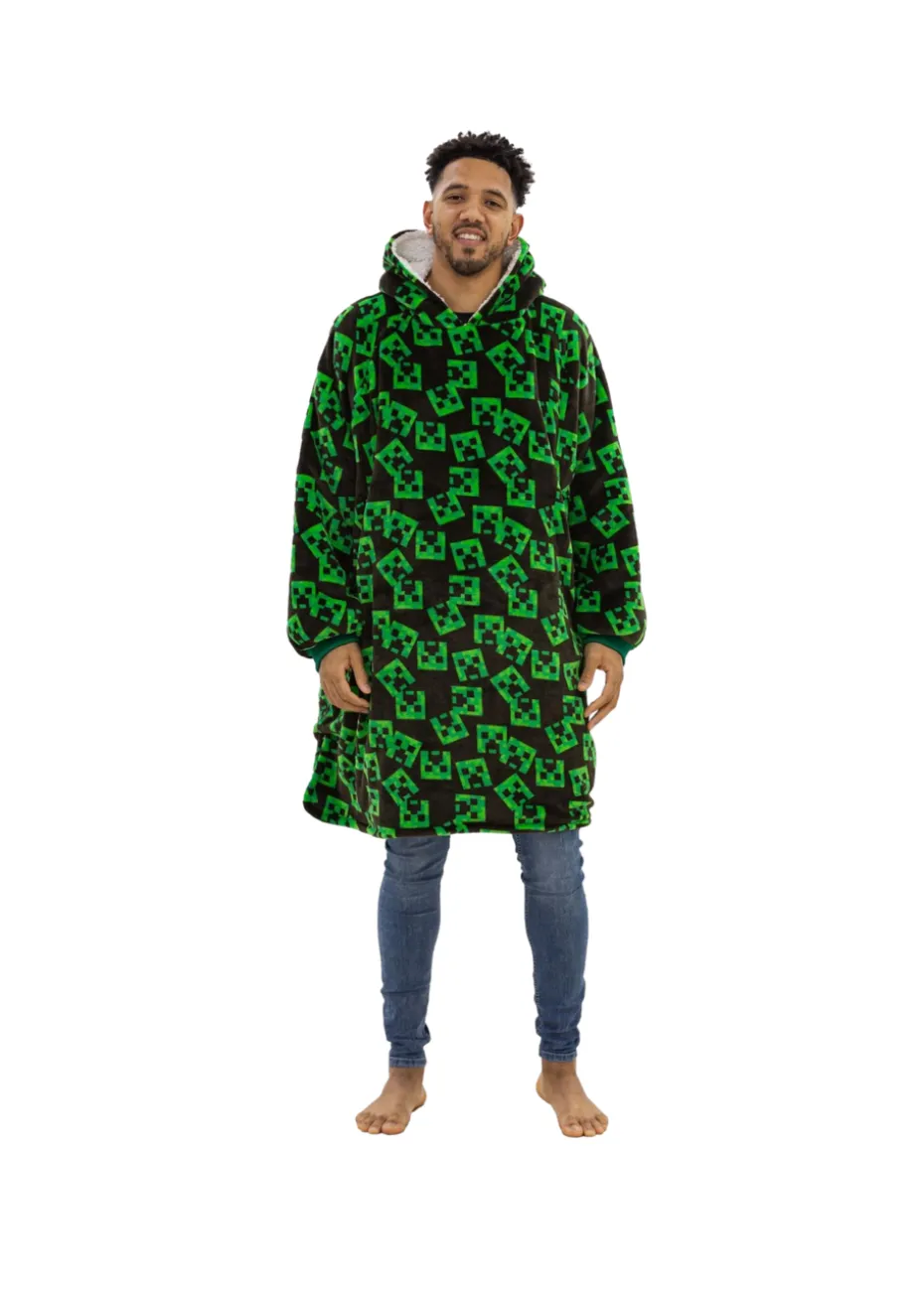 HUGZEE Minecraft Face Wearable Hooded Throw