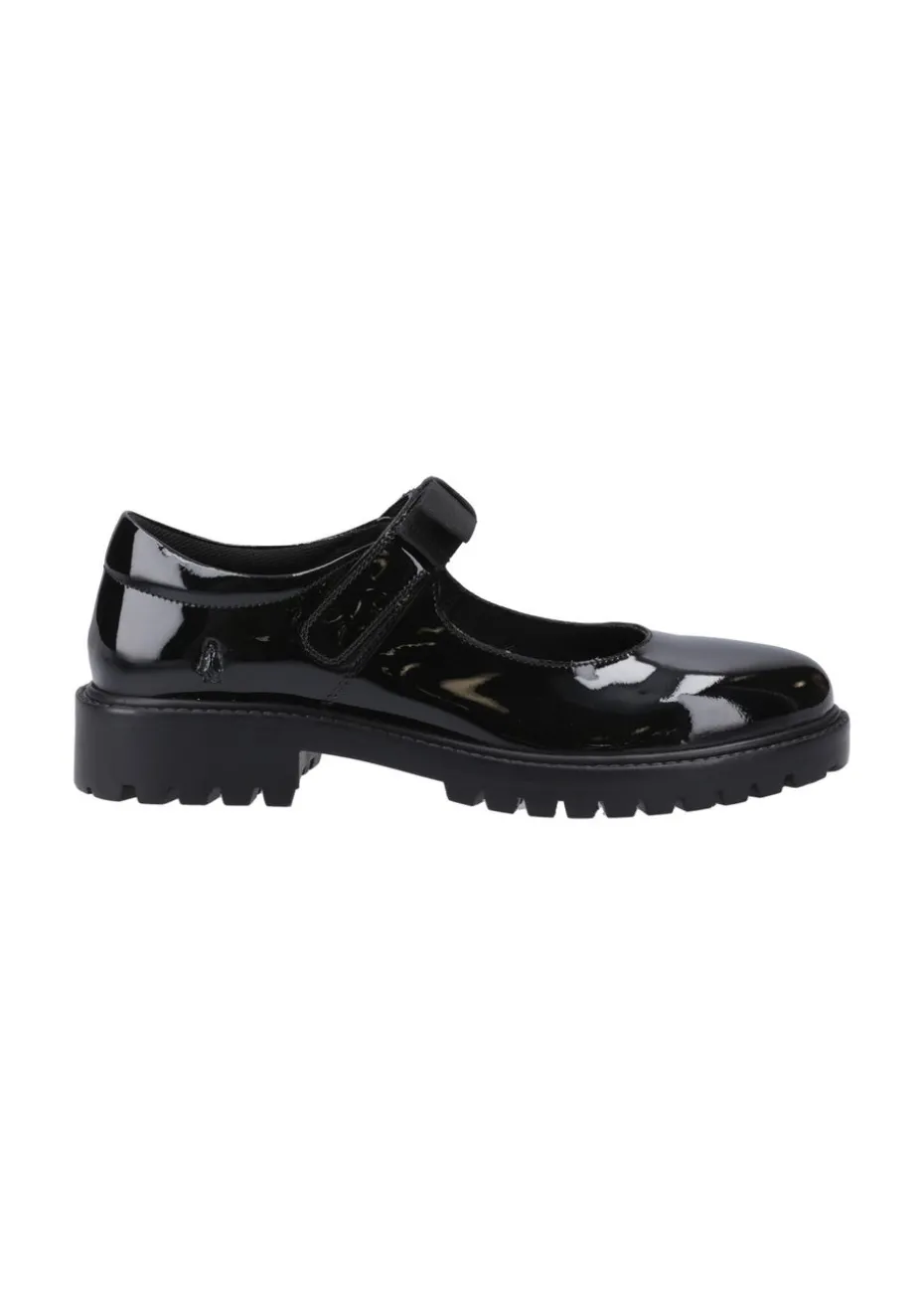 Hush Puppies Black Astrid Bow Patent Senior