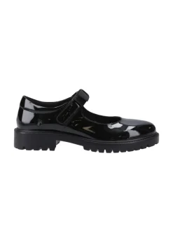 Hush Puppies Black Astrid Bow Patent Senior
